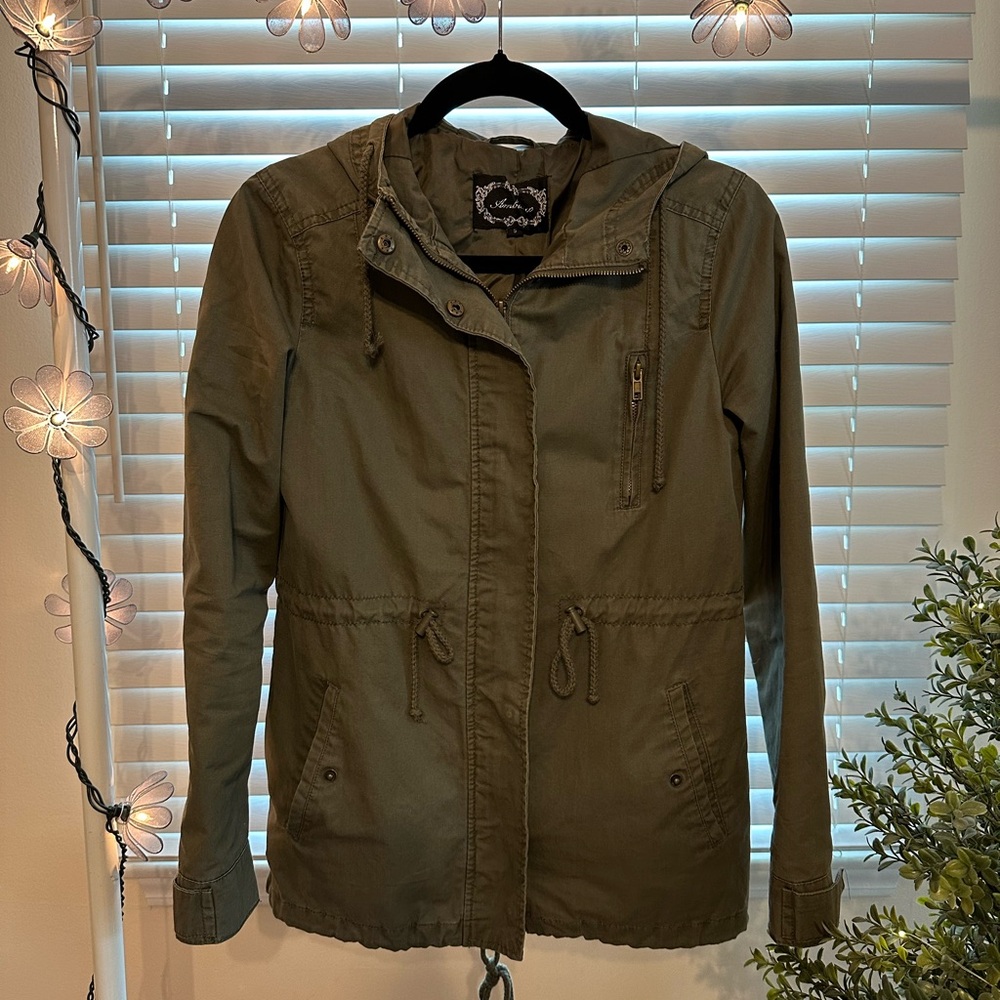 Olive Green Hooded Jacket